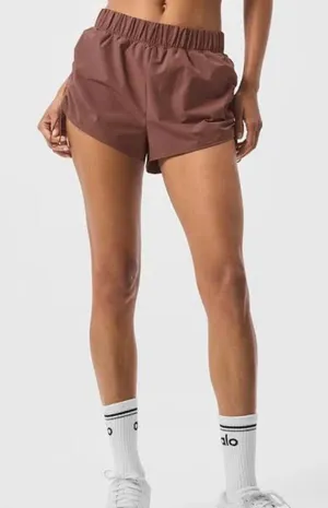 ALO Yoga Cinch It Chestnut High-Rise Athletic Running Shorts thumbnail 1