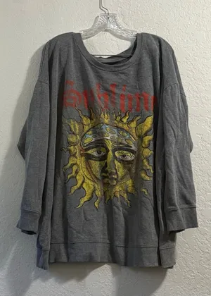 Torrid Sublime Long Beach Band Oversized Gray Pullover Sweatshirt 3 3x thumbnail 1