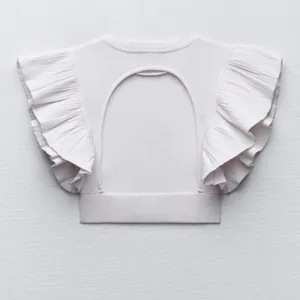 Zara Ruffled Ribbed T-Shirt thumbnail 2