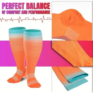Unisex 20-30 mmHg Compression Socks 4XL Colorful Neon Gradient Medical 2 Pack‎ thumbnail 3