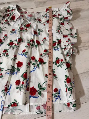 See By Chloe White Dita Floral Ruffle Tie-Neck Blouse thumbnail 13
