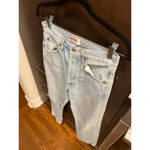 AGOLDE Riley High Rise‎ Straight Crop Jeans Distressed Womens Size 26 thumbnail 2