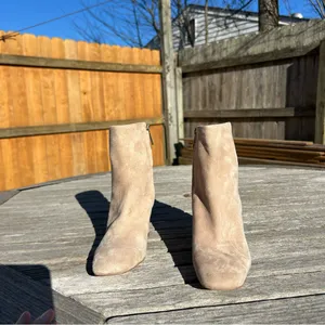 SAM EDELMAN Womens Beige Heel Fawn Toe Block Heel‎ Leather Booties size 5 thumbnail 3