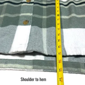 Banana Republic‎ Ivory Green Plaid Oversized Shacket Holiday Woolblend M thumbnail 12