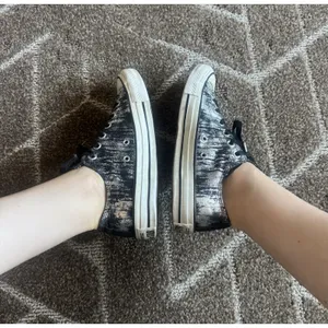 Women’s Converse All Star Tennis Shoes Silver Black Skater FAIR CONDITION thumbnail 3