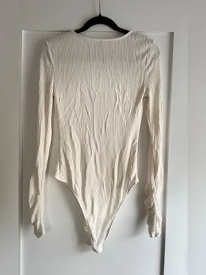 Free People Intimately Cozy Up With Me Ribbed V-Neck Bodysuit Sz L Balletcore thumbnail 7
