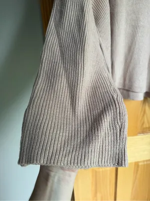 Pretty Garden Ribbed Knit Sweater XL NWT Contrast Stitch Mock Neck Tan thumbnail 3
