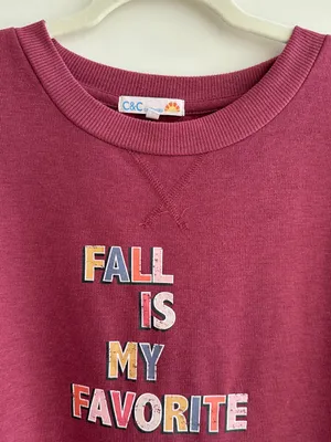 C&C California “Fall Is My Favorite Color” Maroon Sweatshirt, Size Medium thumbnail 15