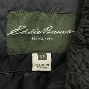 Eddie Bauer Large Petite Quilted Duck Down Puffer Winter Jacket Sherpa Black‎ thumbnail 4
