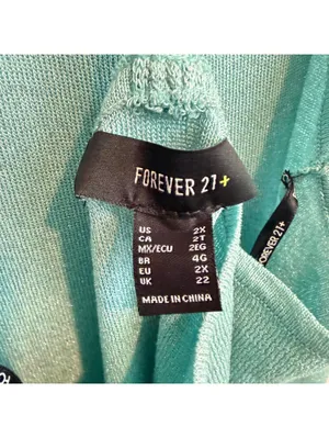 NWT Forever 21+ Women’s 2X Turquoise Metallic Knit Maxi Dress thumbnail 9