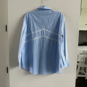 Aknvas Marina Tie Front Poplin Top Size Small New thumbnail 5