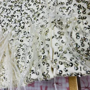 NBD x Revolve GRACY Strapless White Ostrich Feathered Sequin Mini Dress thumbnail 9