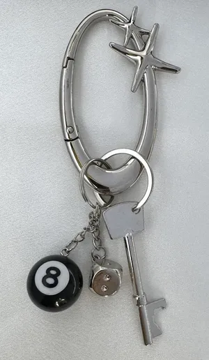 8 Ball Keychain Key Ring Car Key Pants Chain for Men Women,Bag Charm thumbnail 1
