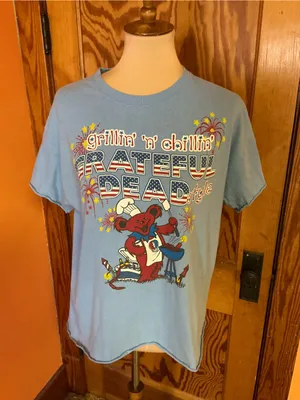 Liquid Blue Grateful Dead Grilling Chillin’ Graphic Tee Cut Off Blue thumbnail 8