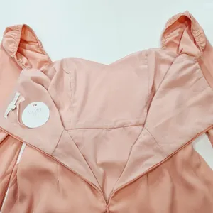 MORE TO COME Khloe Ruffle Sleeve Mini Dress in Blush Medium thumbnail 9