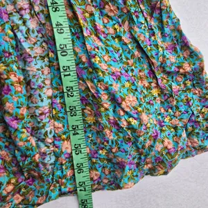 Silk & Salt‎ NWT Teal Floral Halter Maxi Dress Tie Waist Double Slit Medium thumbnail 13