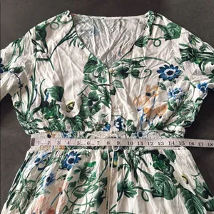 Women’s Floral Maxi Dress 3/4 Sleeve Empire Waist Button Front V-Neck Size XL thumbnail 6