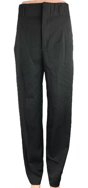 Zara Black High Rise Flat Front Straight Leg Ankle Trouser Dress Pants Size S thumbnail 1