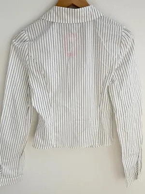 Edikted Striped Button Front Corset Shirt Top Black White XS NWT thumbnail 6
