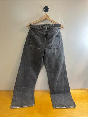 Superdry Mid Rise Wide Leg Jeans Black Wash 28/30 New thumbnail 4