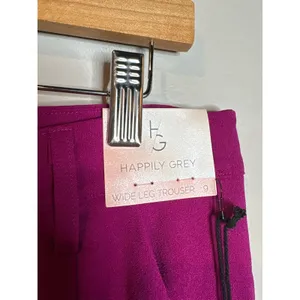 NWT Happily Grey magenta wide leg split leg trouser pants thumbnail 6