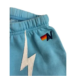 Aviator Nation Bolt Stitch Repeat Sweatpants Womens XS Sky Blue White Joggers thumbnail 3