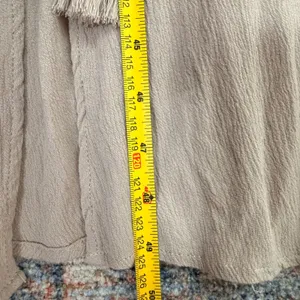 Baltic Born Jennifer Deep V Maxi Dress Small Taupe Crochet Flutter Sleeve Boho L thumbnail 7