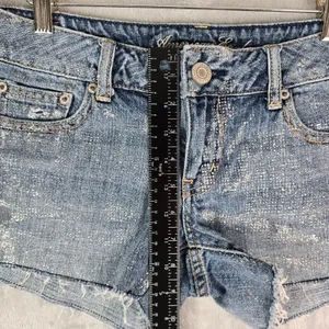 American Eagle Shorts Womens 6 Blue Sparkly Bedazzled Booty‎ Short Hot Pants thumbnail 8