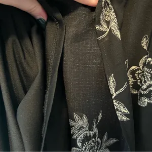Maurices Black V-Neck Floral Long Sleeve Dress Size Medium Moody Whimsigoth thumbnail 6
