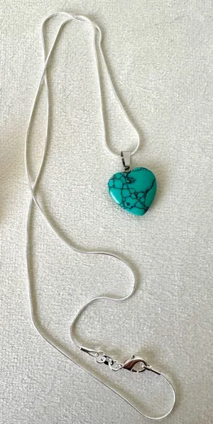 Turquoise Heart Necklace Blue thumbnail 1