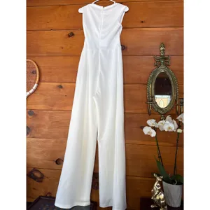 NWOT Lulus Enticing Endeavors White Jumpsuit Classy Party Cocktail Elegant Sz M thumbnail 5