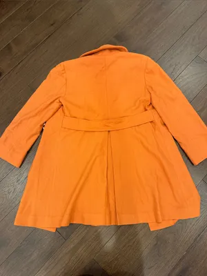 Skirtin Around Orange Horsebit Coat Geometric Lined Jacket Size Small? - C54-115 thumbnail 7