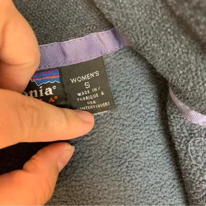 Patagonia women's small synchilla fleece zip up jacket flaw blue gorp hiking thumbnail 9