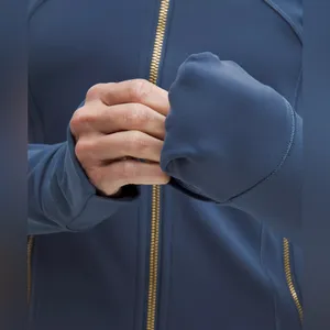 NWT Lululemon Define Cropped Jacket Nulu - Blue Twill/Gold/Gold - 4 thumbnail 7