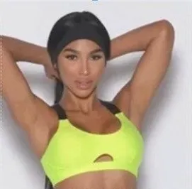 Bombshell Sportswear Glow Sports Bra Neon Womens Medium thumbnail 1