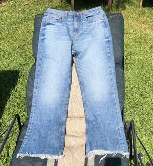 Zara Jeans Womens 6 Denim Straight Leg Cropped Light Wash Raw Hem thumbnail 2