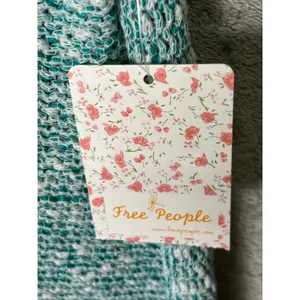 Free People Adriatic Sea Chunky Open Knit V-Neck Slouchy Pullover Sweater M New thumbnail 9