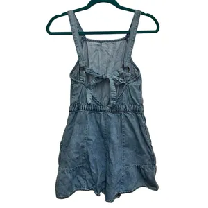 American Eagle Denim‎ Romper Small Blue Open Back Tie Waist Sleeveless thumbnail 2