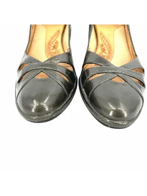 Söfft Retro Olive Green Patent Leather Heels Cutout Design Size 9 Retro Chic thumbnail 5