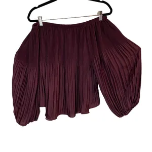 WISHLIST APPAREL Women's Blouse Long‎ Balloon Sleeve Purple Small NWT thumbnail 4
