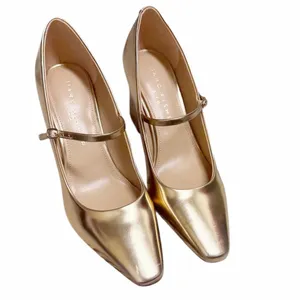MARC FISHER Vanderly Mary Jane Pumps Heels Gold 6.5 thumbnail 3
