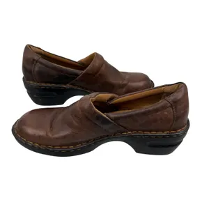 B.O.C. Born Concept Brown Leather Clogs Slip On Shoes Womens 9.5‎ M Boho Mule thumbnail 3