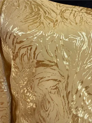 NWT H&M Gold Metallic Jacquard One Shoulder Open Back Maxi Dress M Y2K Glam thumbnail 7