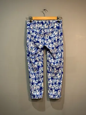 Blue Lilly Pulitzer Luxletic Elephant Print Cropped Leggings Size S EUC thumbnail 2