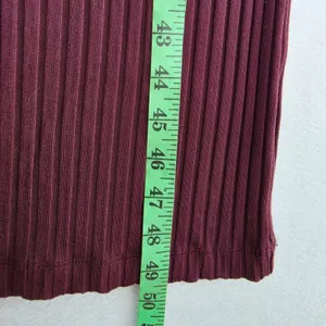 Banana Republic Wide-Ribbed Knit Midi Dress Vino Rosso Burgundy Long‎ Sleeve L thumbnail 10
