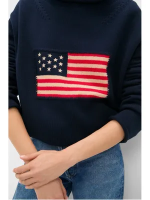 TUCKERNUCK Cotton Rollneck Americana Sweater Navy Academia Prep Thick Old Money thumbnail 5