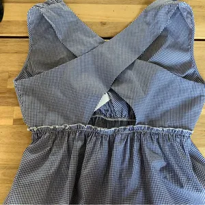 Banana Republic NWT Blue & White Check Pinafore Top S thumbnail 5