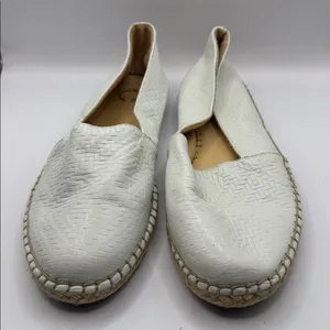 C. Wonder Margot White Embossed Leather Espadrille Flats Slip On Size 9 thumbnail 6