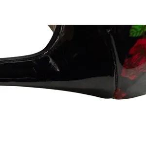 Betsey Johnson Size 6 Floral Pointed-Toe Heels W/ Bow Access Black/Red thumbnail 12
