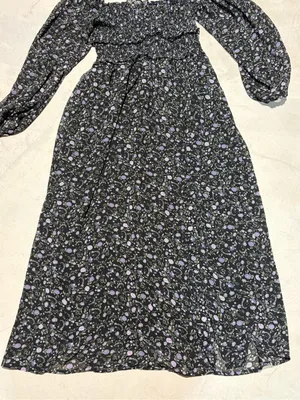 Astr the label Smocked Square-Neck Long Sleeve Floral midi Dress medium thumbnail 6